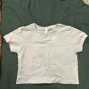 Aerie White Ribbed Crop Top